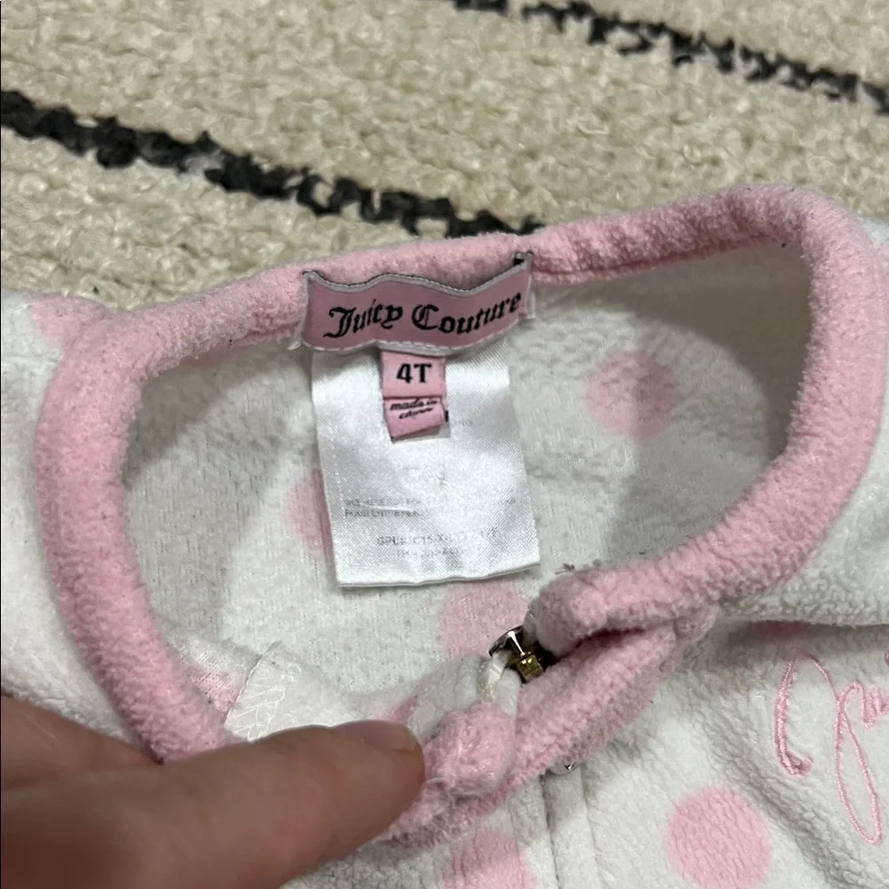 Juicy Couture White and Pink Polka Dot Kids Footed sleeper